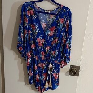 Umgee Blue Floral Jumpsuit